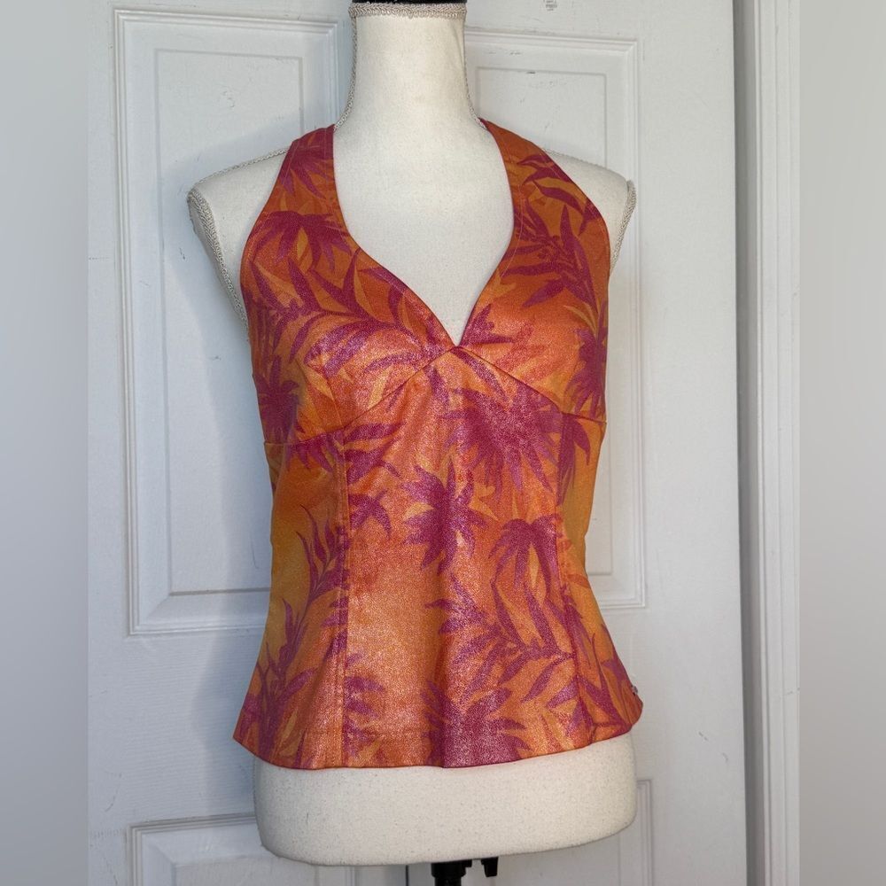 Y2K Glimmery Barbie core Guess Halter Top
